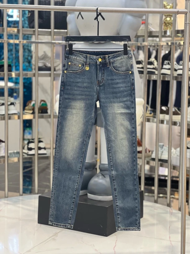 时尚【史某分】轻奢男士牛仔裤-蓝-黑