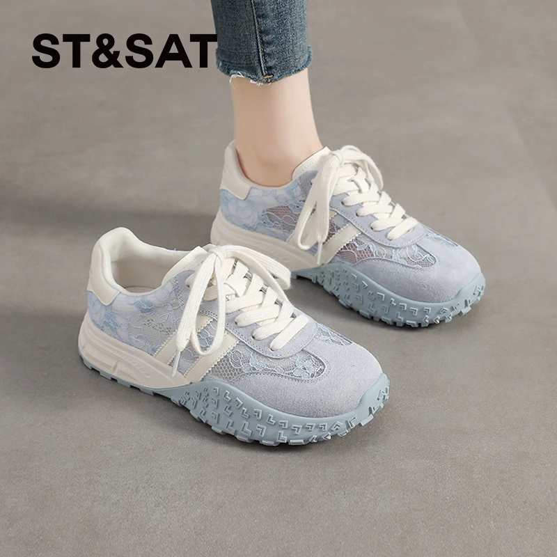 星期六鞋子多巴胺百搭2025夏季超火小众鞋子透气休闲时尚运动鞋女