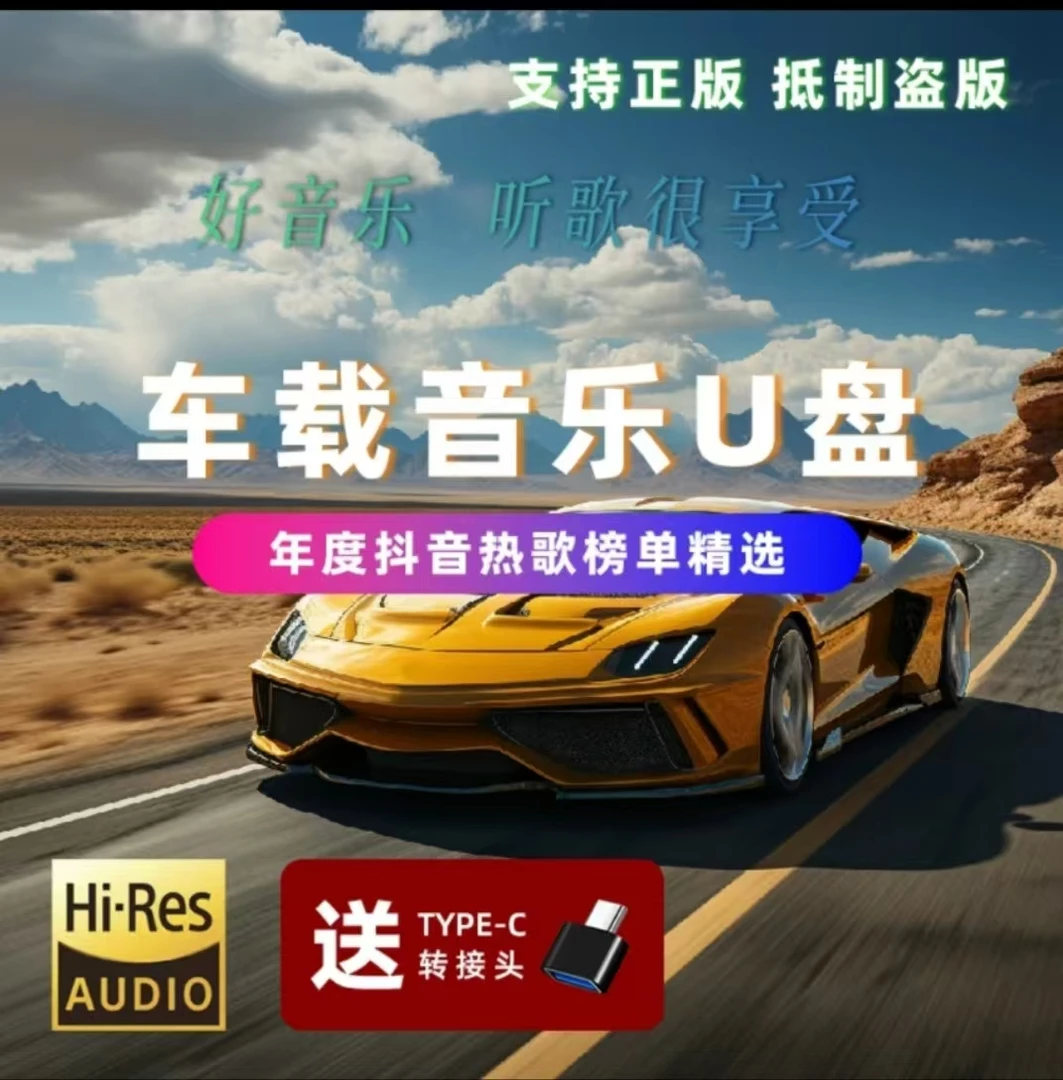 【2025纯享版】车载音乐U盘，正版授权，无损音质