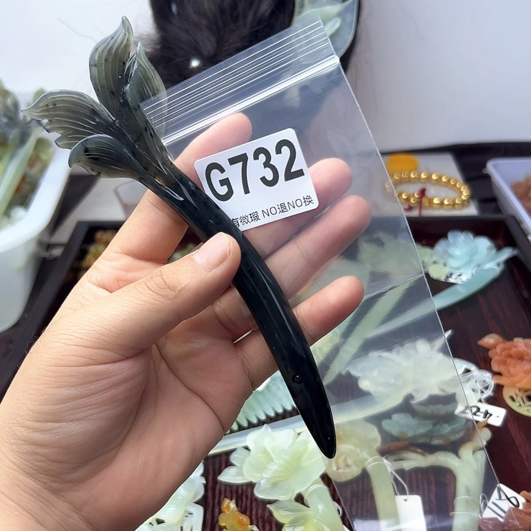 蛇纹石玉合金发饰a****a