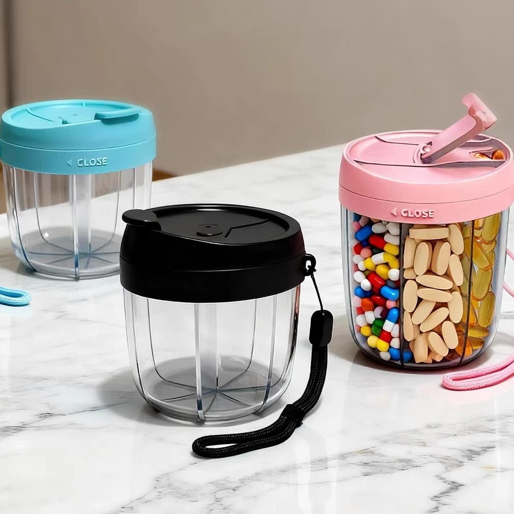 一周一个月大容量旋转药盒便携分格分类防水防潮透明药品分装盒