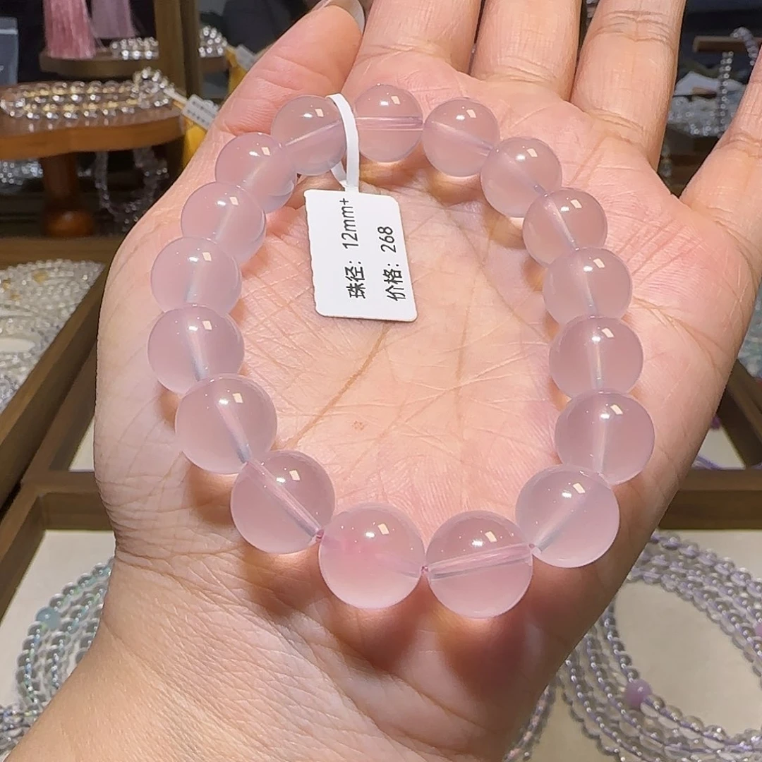 水晶手串未镶嵌-**青天然粉水晶单圈