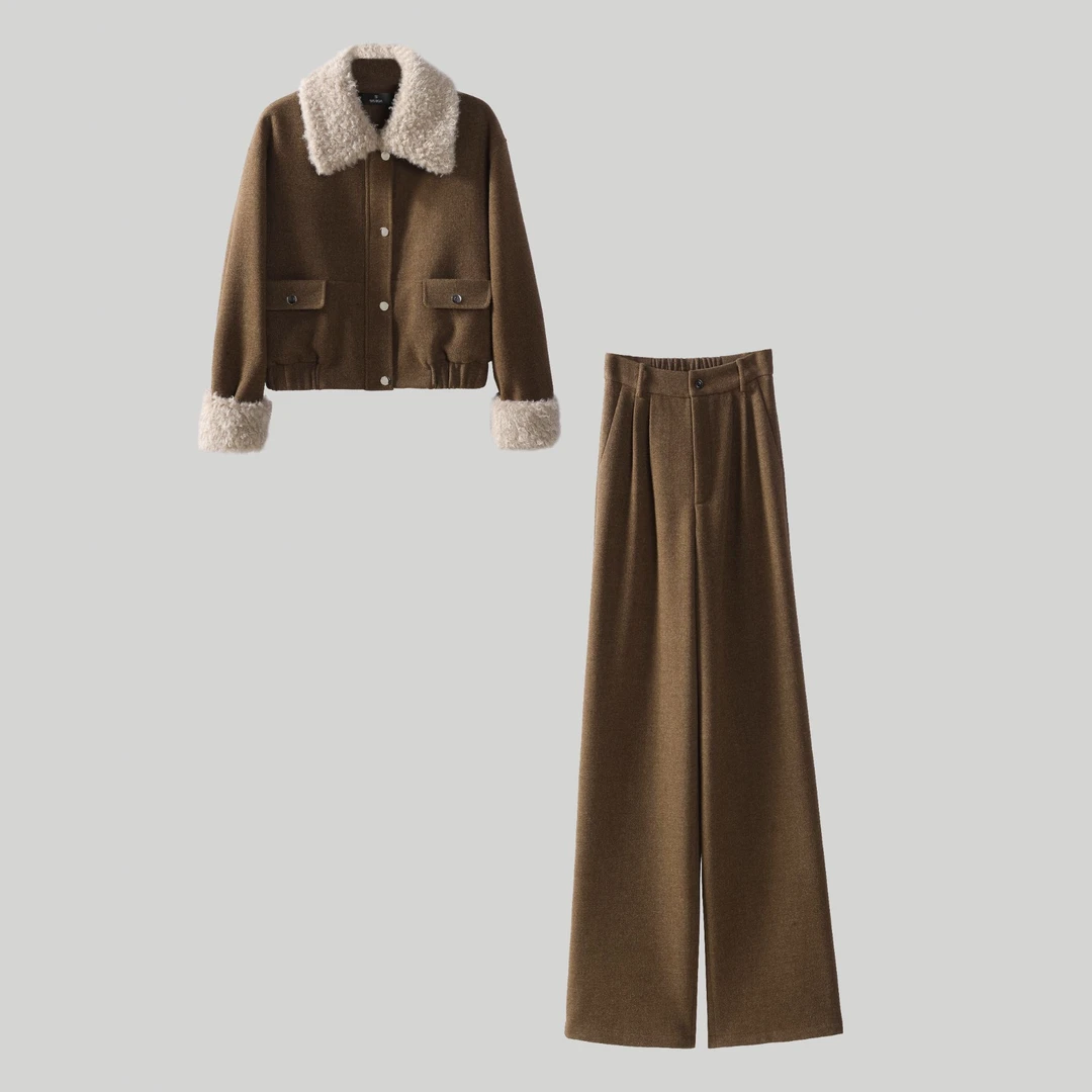 〈纪朵研〉1639秋冬新款气质休闲风时尚套装