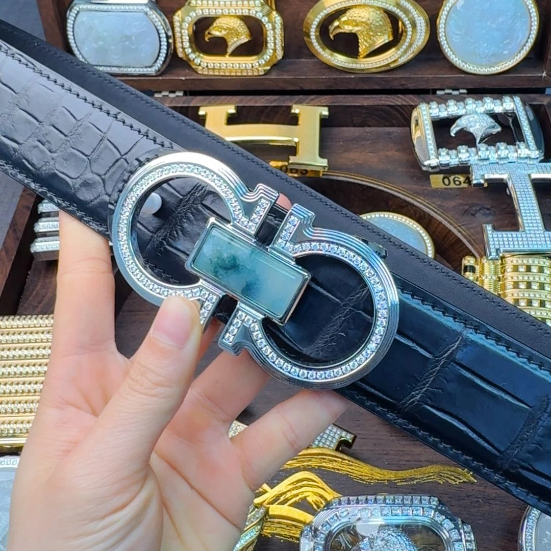 翡翠颈饰未镶嵌高端翡翠皮带扣扣头