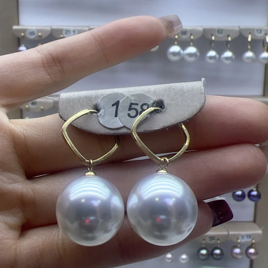 淡水珍珠耳饰18K金镶嵌