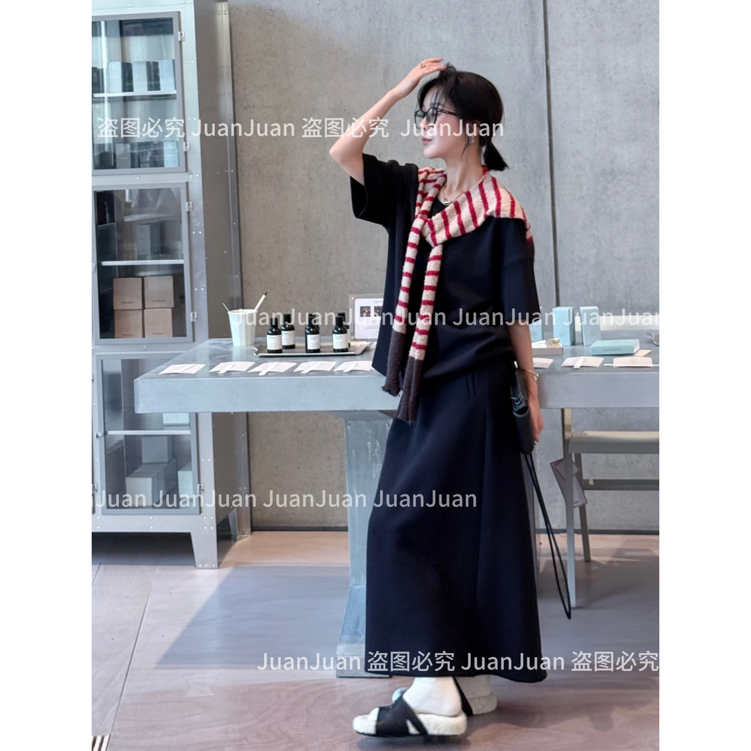 【街头walk】秋季新品圆领短袖T＋半身裙披肩三件套