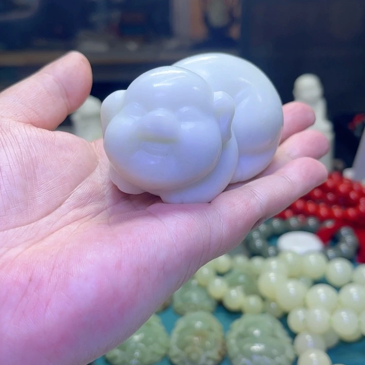 蛇纹石玉未镶嵌手把件加*林