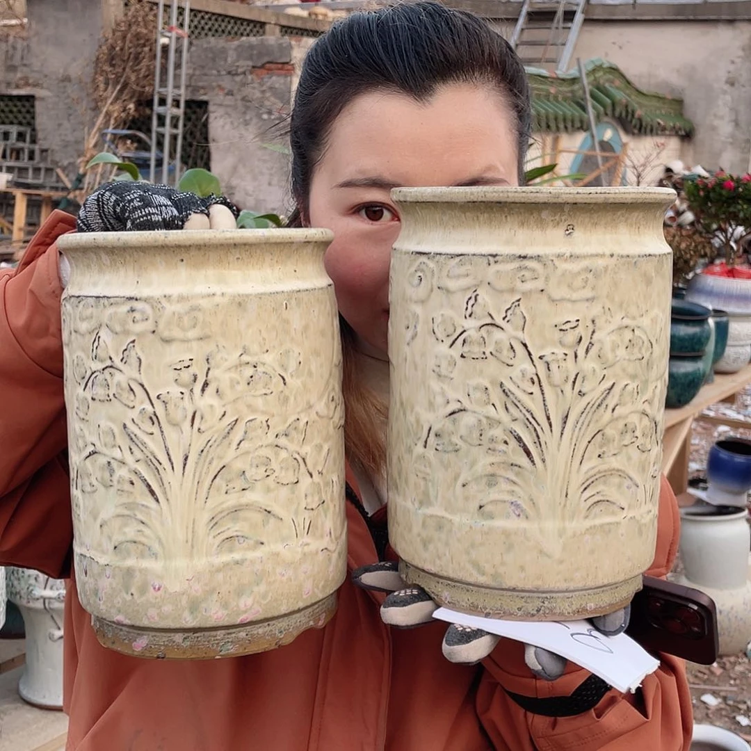 红陶王嫂花盆0218-976