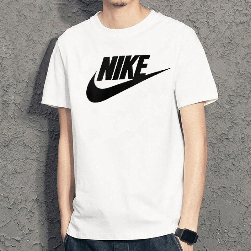 NIKE/耐克正品男子纯棉T恤夏季新款圆领休闲白色T恤AR5005-101