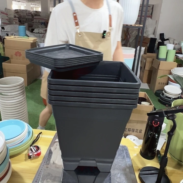 方盆口26高28黑色带托5只