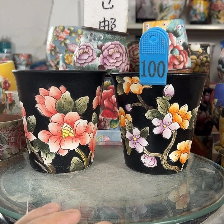 满38包邮 景德镇幸运花盆