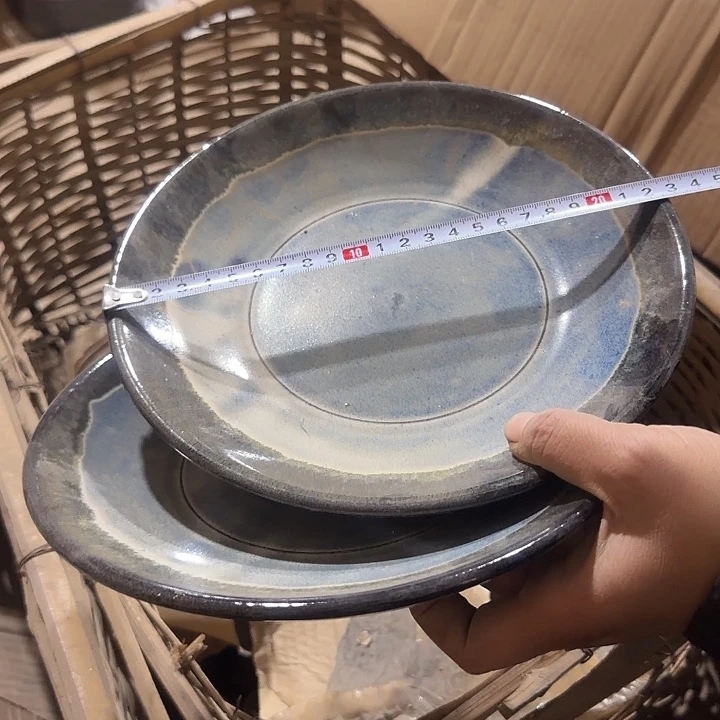 库存微瑕窑变盘子两个