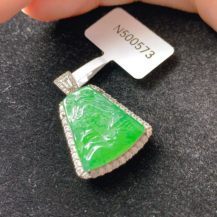 【闪购商品】翡翠银S925镶嵌颈饰翡翠