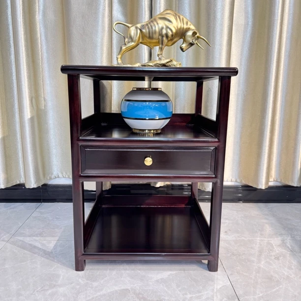 高端原木小茶几边几角几床头柜中式家具尺寸:50*45*65cm