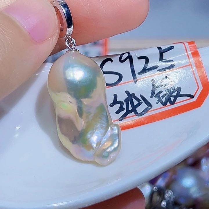 淡水珍珠银S925镶嵌颈饰