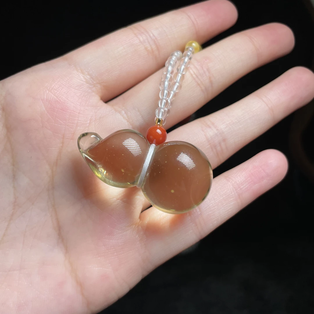 L【玉氏珠宝】黄水晶葫芦套链-约37*18mm 多样性发一 CAN2740221