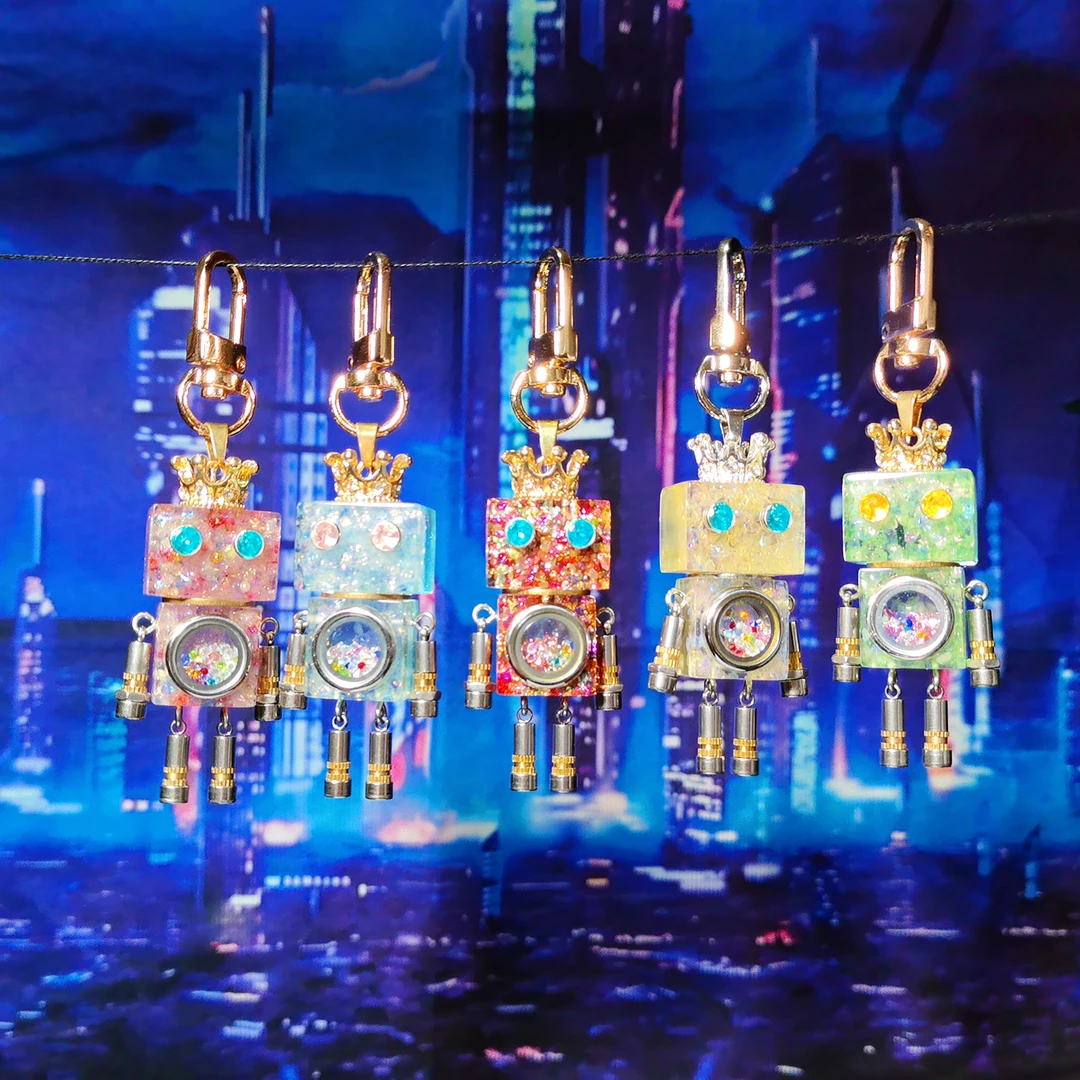 不锈钢树脂吊坠 双11大促，朋克机器人项链挂饰-碎石系列