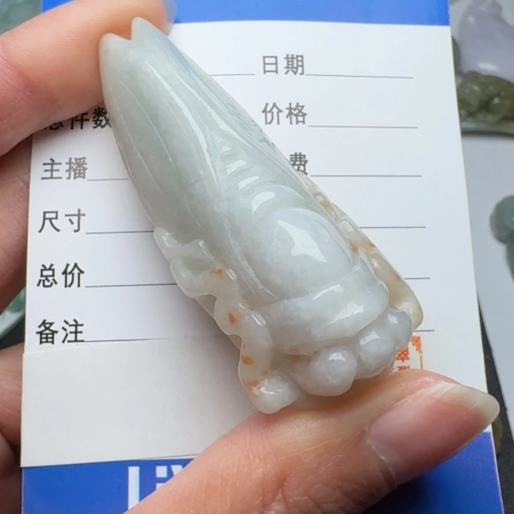 翡翠未镶嵌颈饰知了