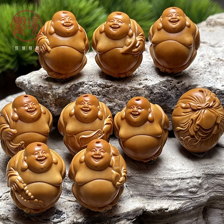 小尺寸2.1【大肚弥勒佛——福泽三世】橄榄核手串文玩核雕八大弥勒
