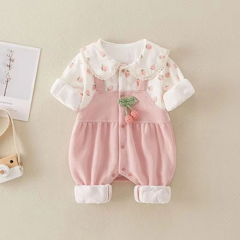 婴儿连体衣新生可爱婴幼儿外出哈衣公主超萌满月宝宝周岁衣服爬服