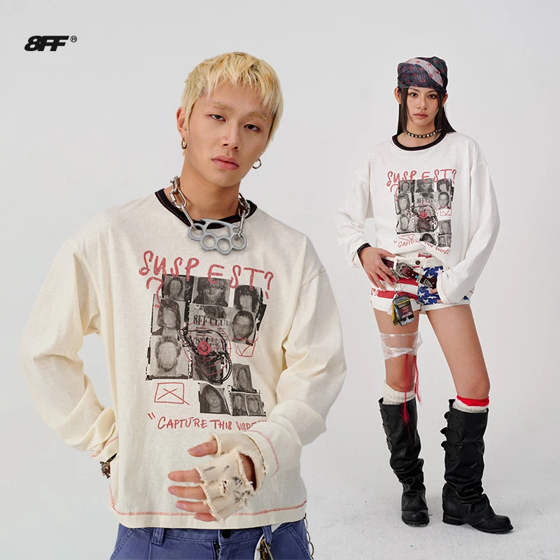 8FF大不相同【谁是凶手】嫌疑人Label复古印花男女小众潮牌设计