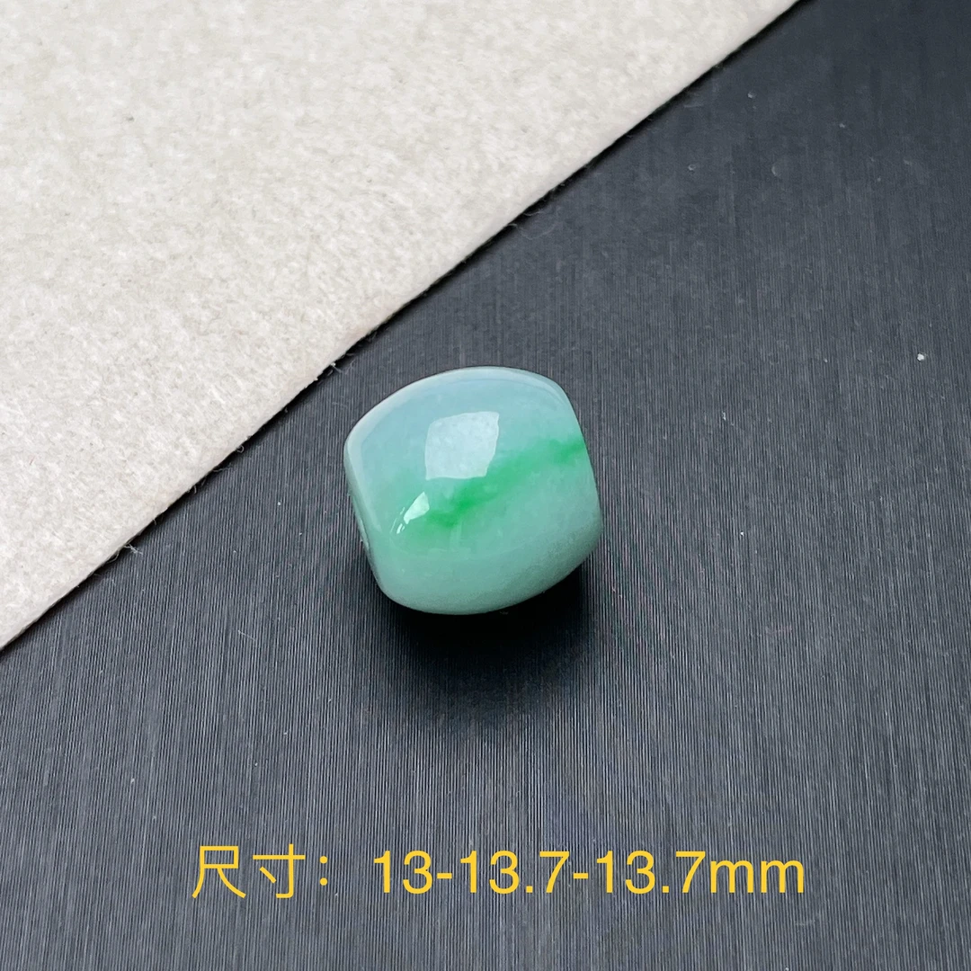 仁仁淘珠宝天然翡翠A货冰糯种飘阳绿路路通转运珠吊坠挂件首饰