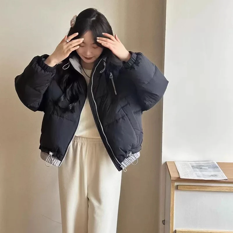 68006 韩版宽松立领小个子加厚保暖休闲外套