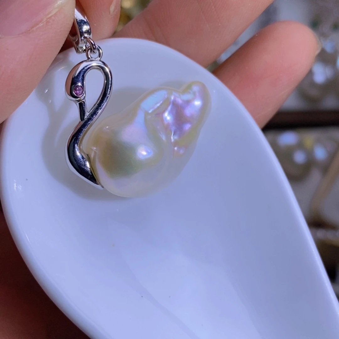 天然淡水珍珠淡水珍珠银S925镶嵌