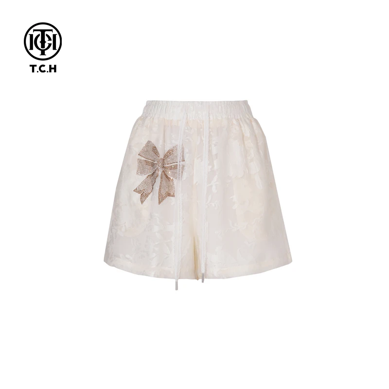 TCH轻奢国风提花梭织新时尚淑女百搭新潮流短裤女T751E5028tch烫