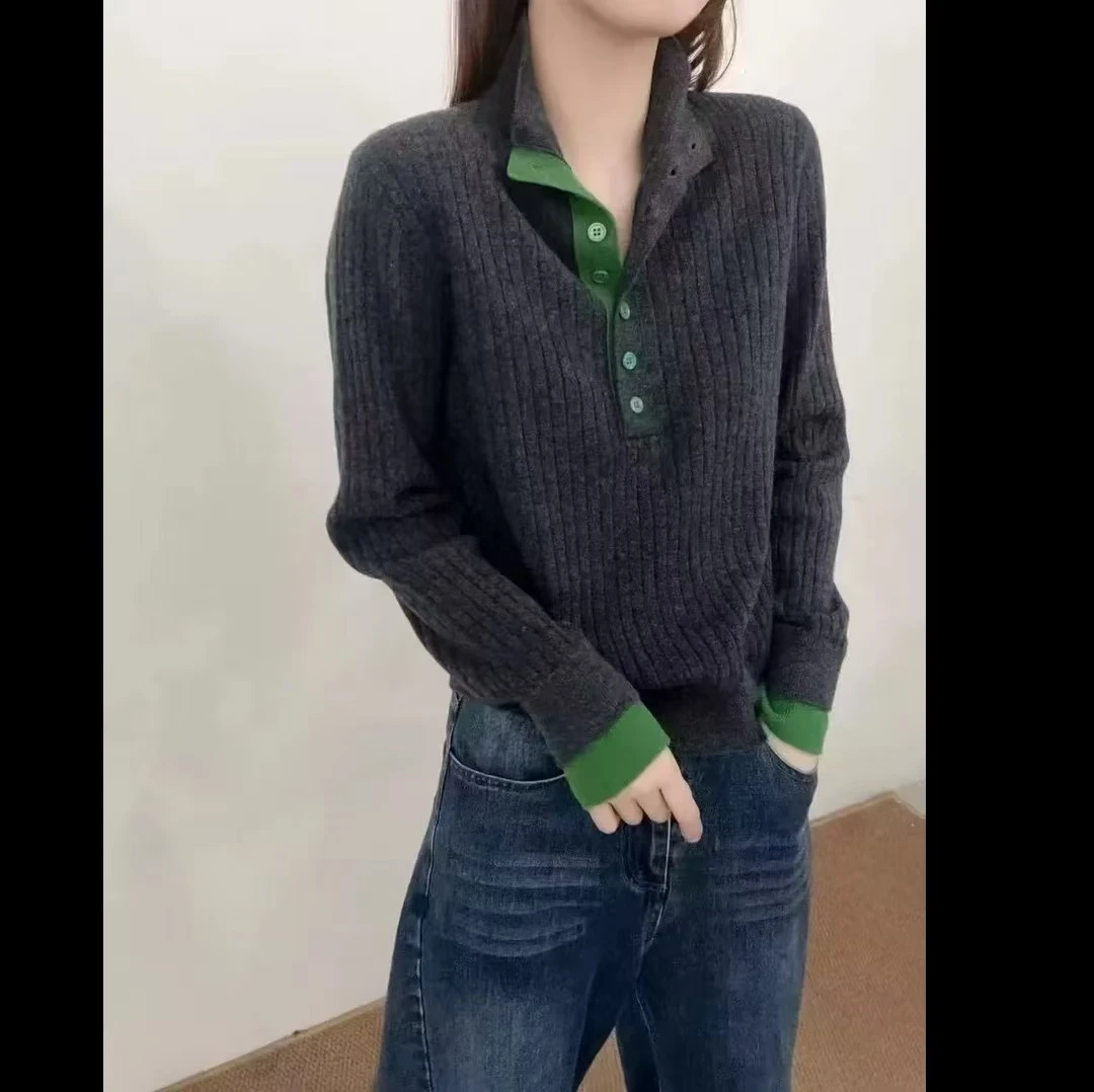 2024秋冬新款时尚休闲百搭长袖加厚ins宽松女士针织衫T821