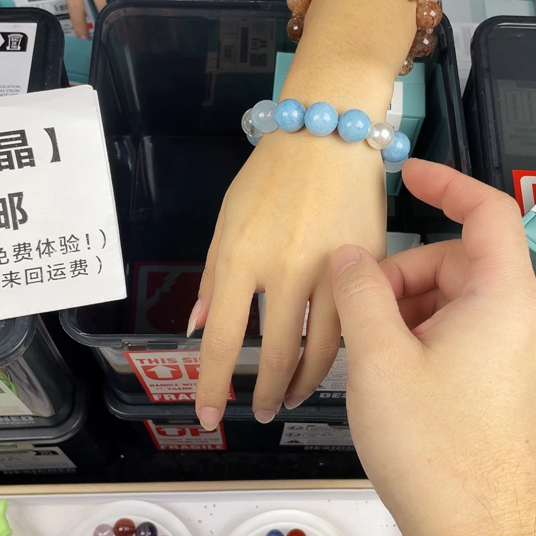 水晶手串银S925镀金镶嵌