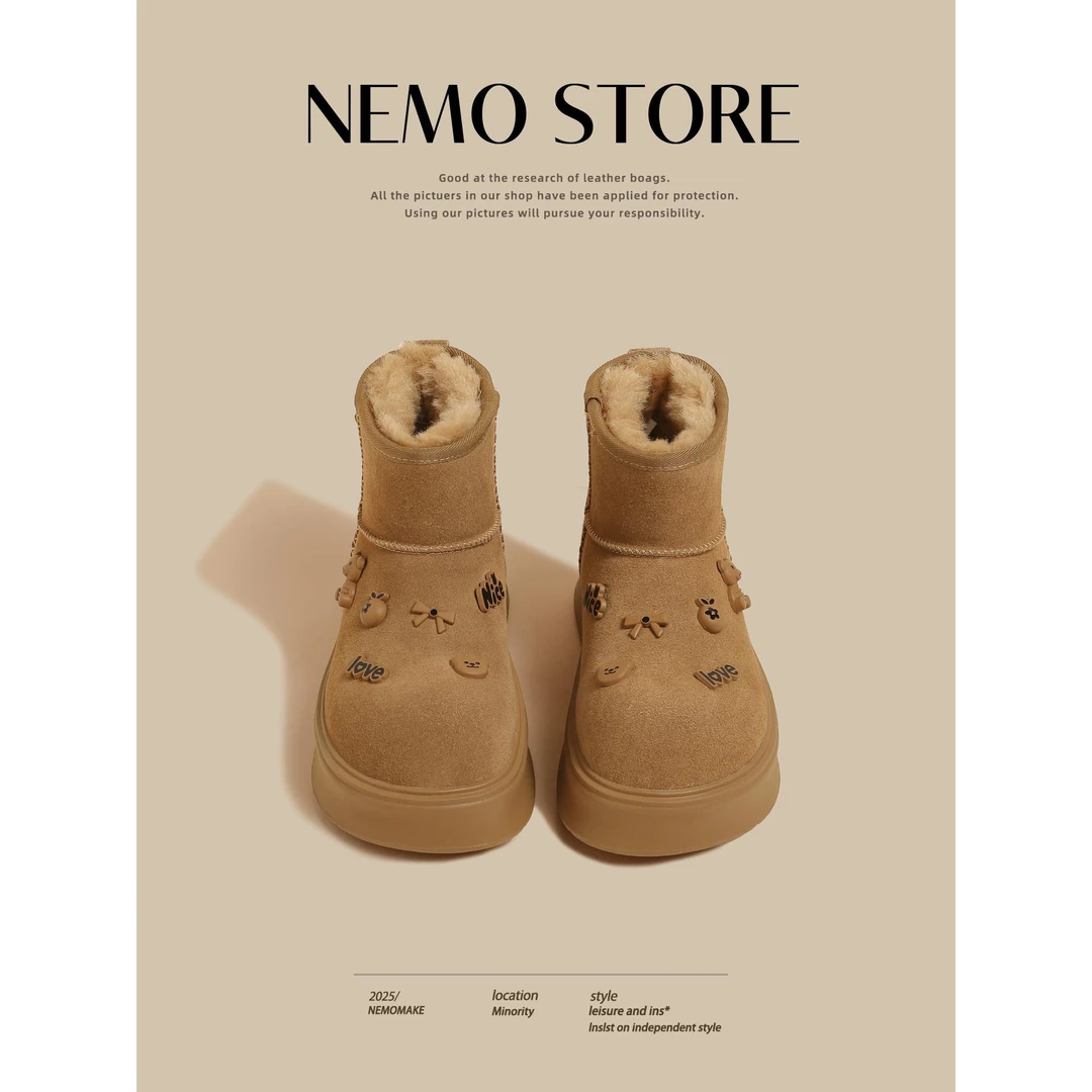 【CREW KNOW官方正品】厚底卡皮巴拉时尚雪地靴女2025冬季新款加绒