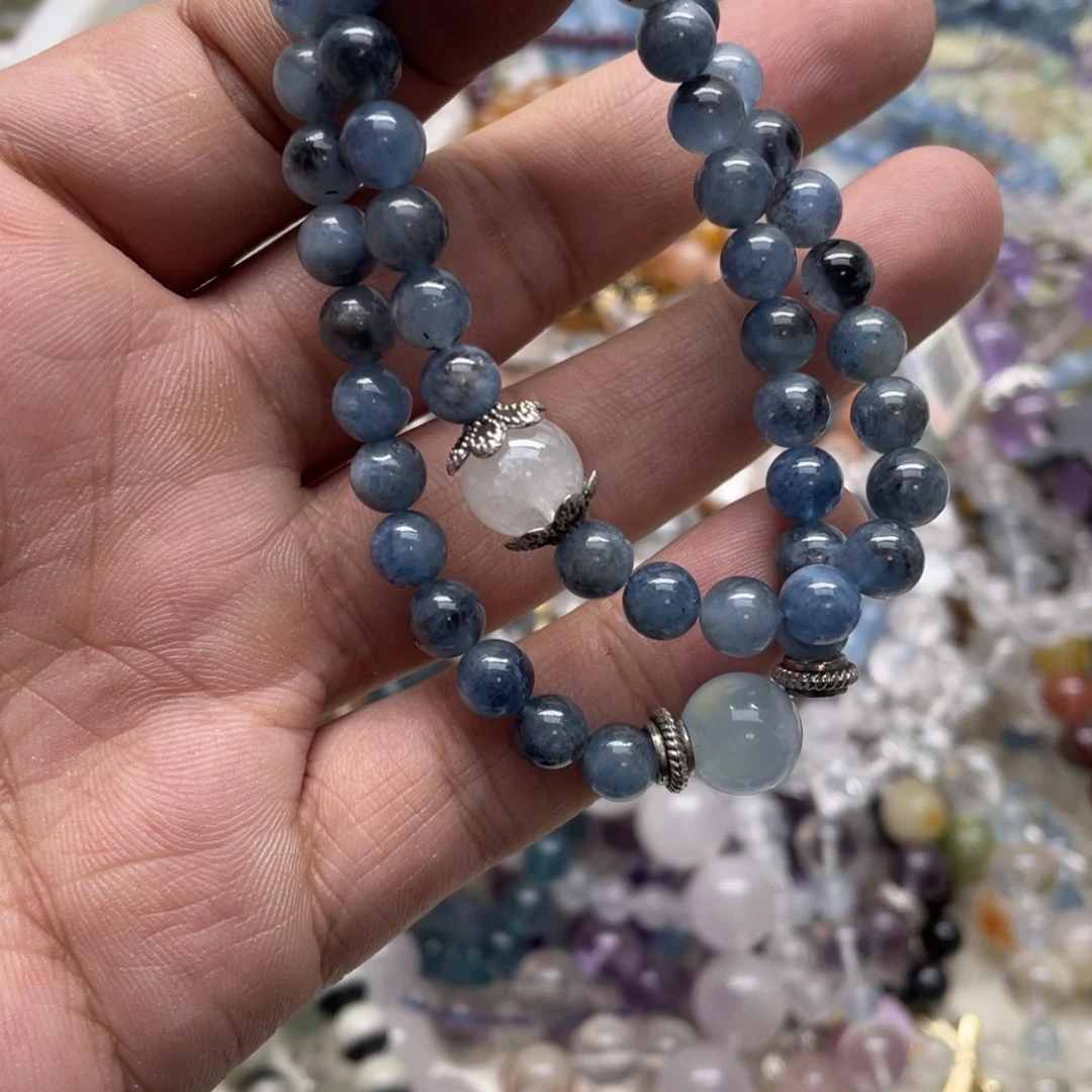 银S925镶嵌手链烟晶