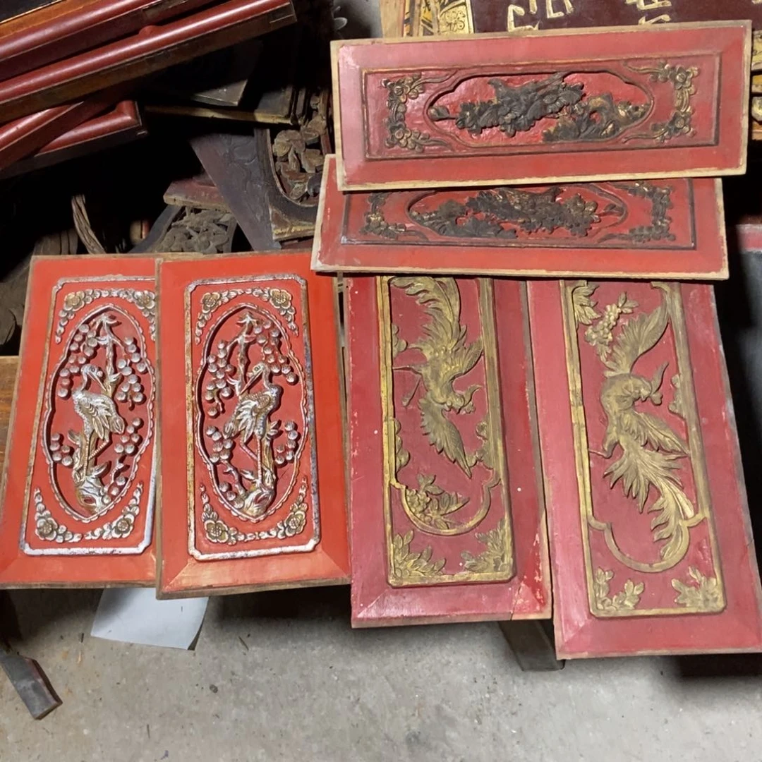 木笨*人花鸟花板三对 六片