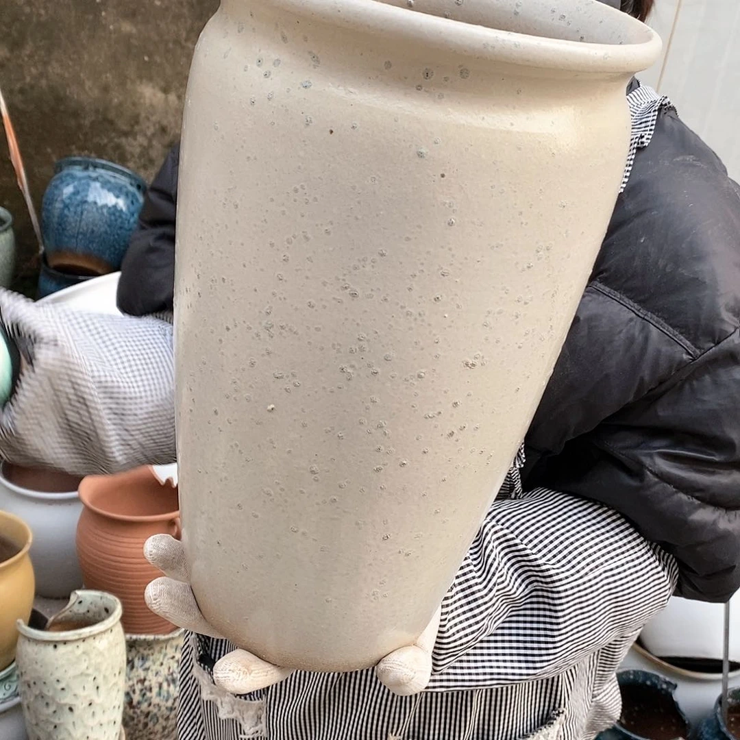 紫砂花盆瑕疵口18高31