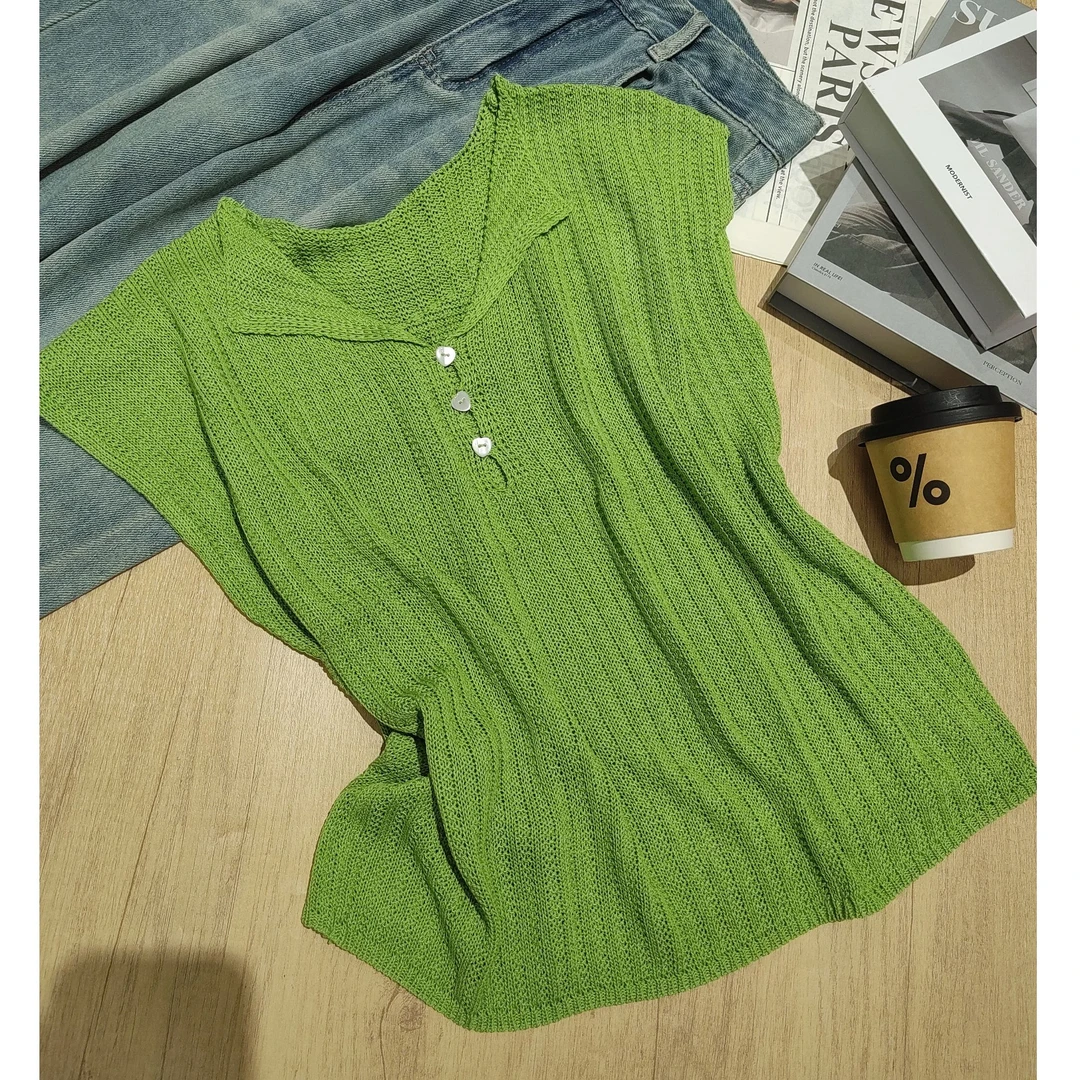 小清瓜女装严选夏季新款轻奢高级小众女装休闲气质针织衫GD3031