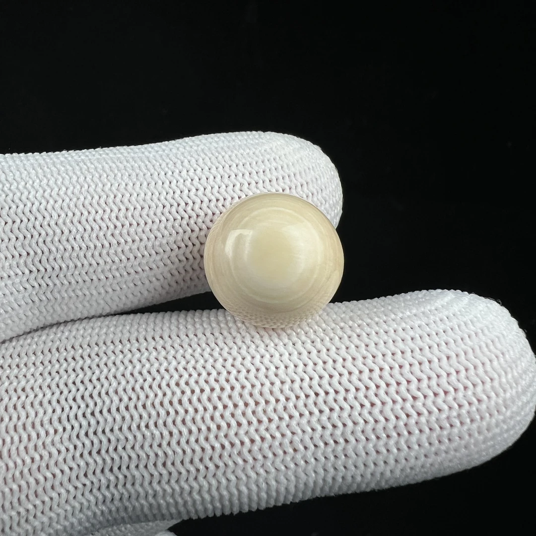 G3247天然猛犸 芝士皮圆珠14mm一物一图 假一罚十