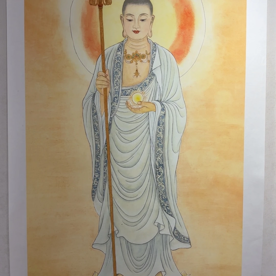 善***念国画四尺精品白衣地老师