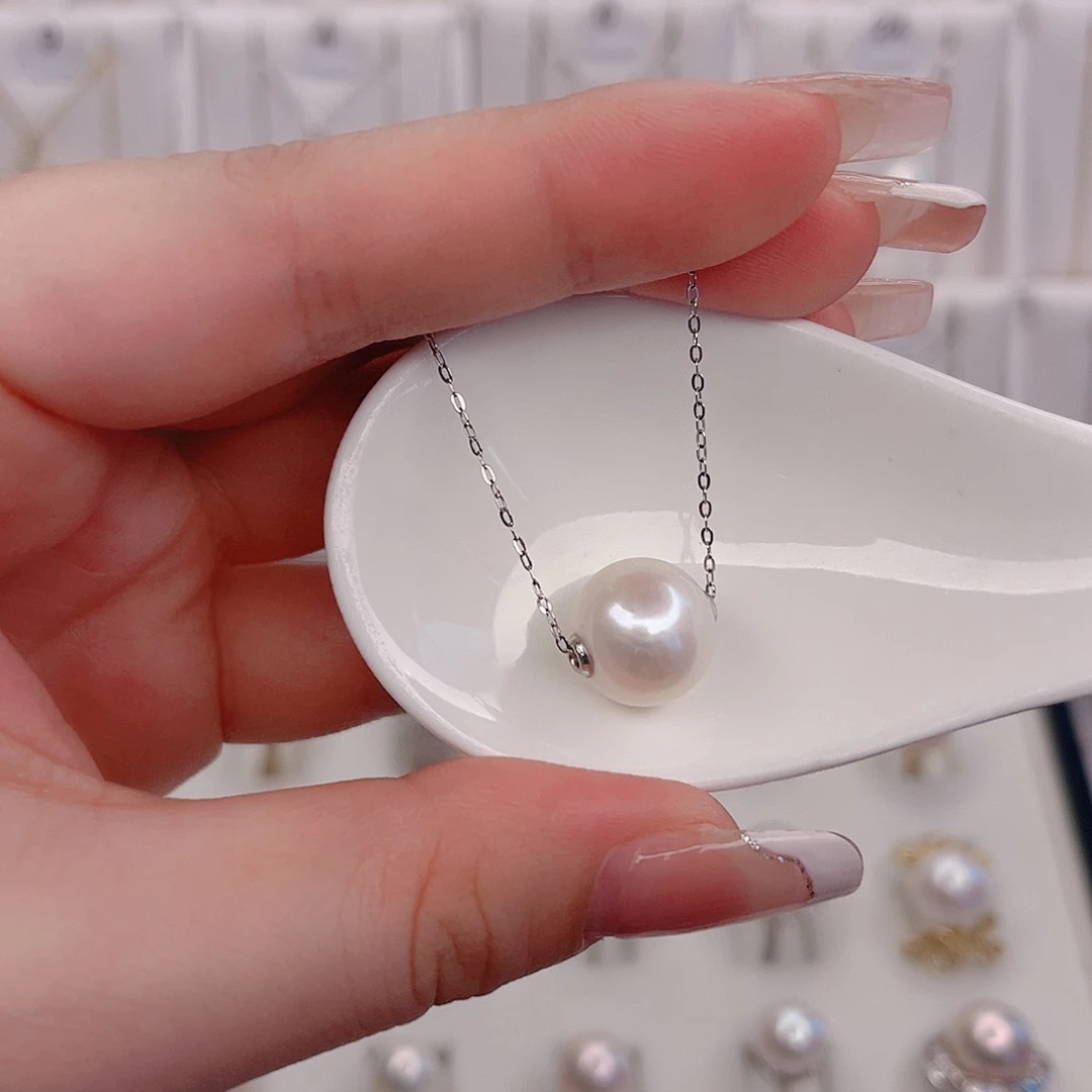 淡水珍珠银S925镶嵌颈饰