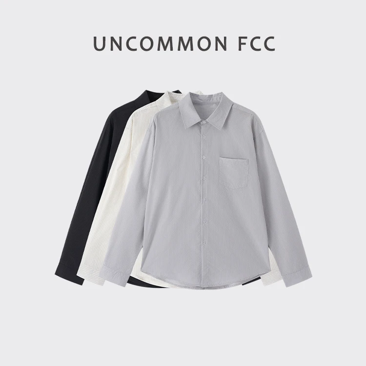 FCC【肌理感 华夫格】春夏时尚简约宽松衬衫休闲百搭纯棉长袖上衣