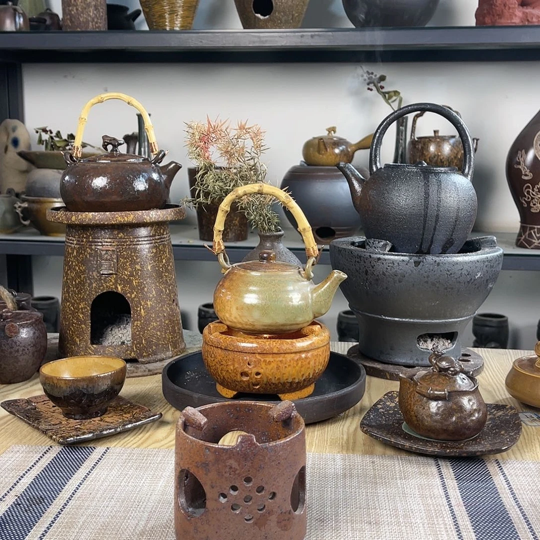 壶紫砂粗陶实用茶炉