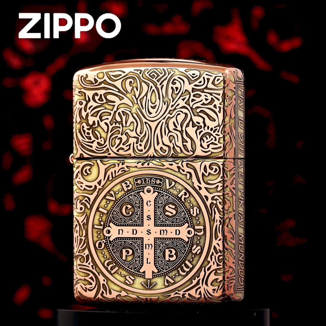 zippo打火机正品/盔甲镀紫铜双色康斯坦丁五面雕刻【凯亚】DYJ1