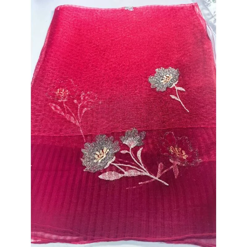 Y 红色花团锦簇款披肩  175*75左右