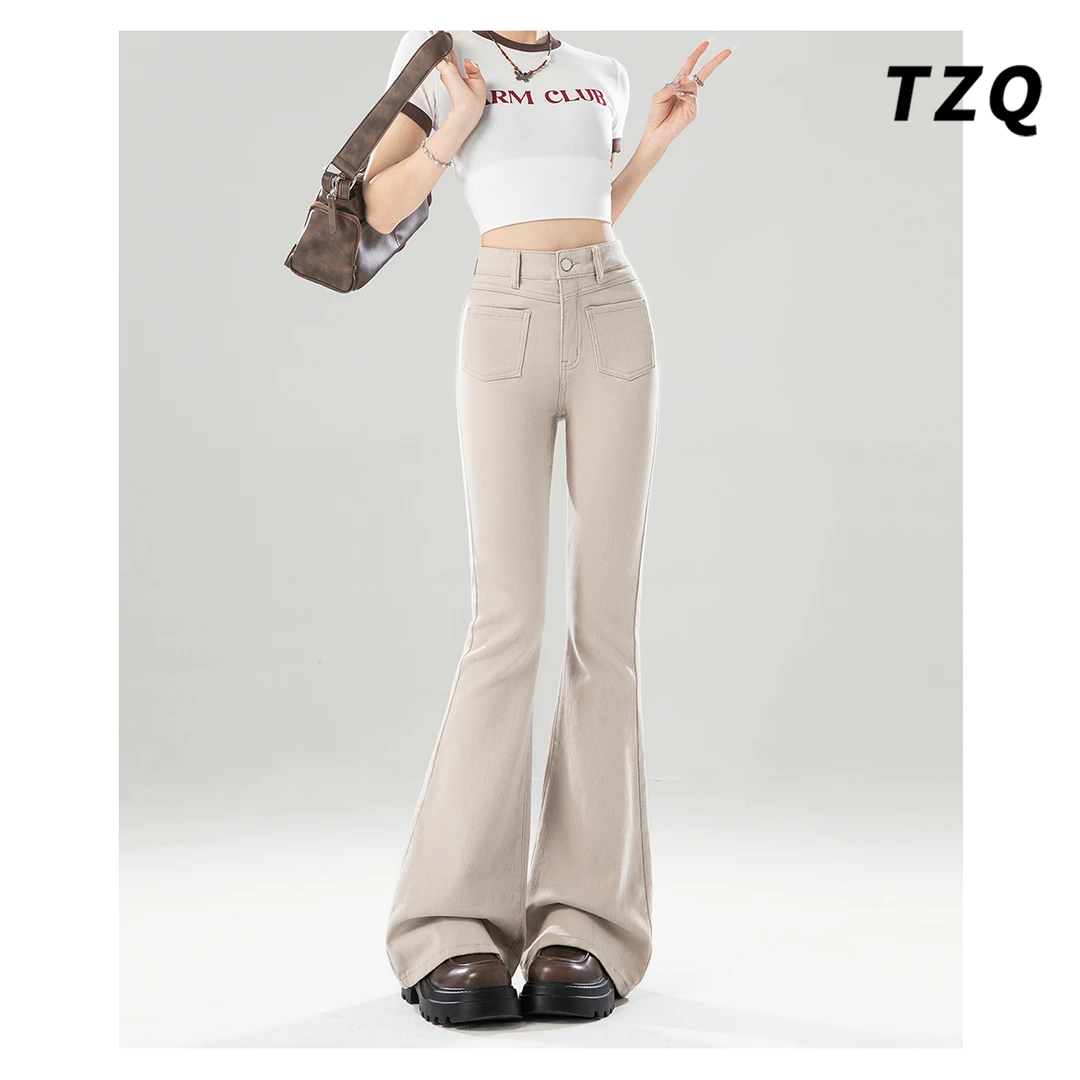 美式微喇牛仔裤女款爆款2025新款百搭显瘦高腰马蹄裤子TZQ2521967