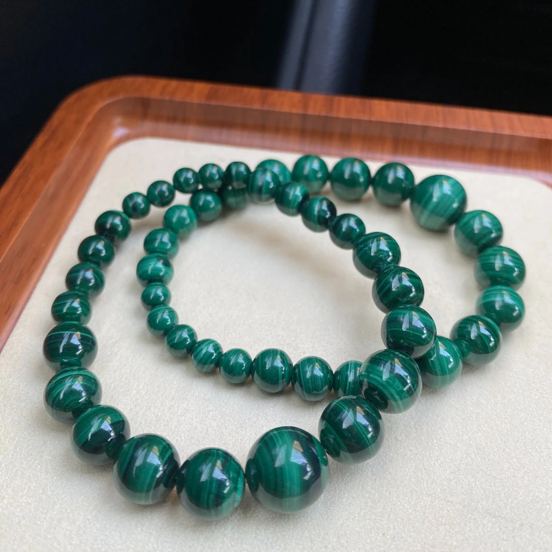 天然孔雀石单圈手串多样性发其一【采薇甄选】