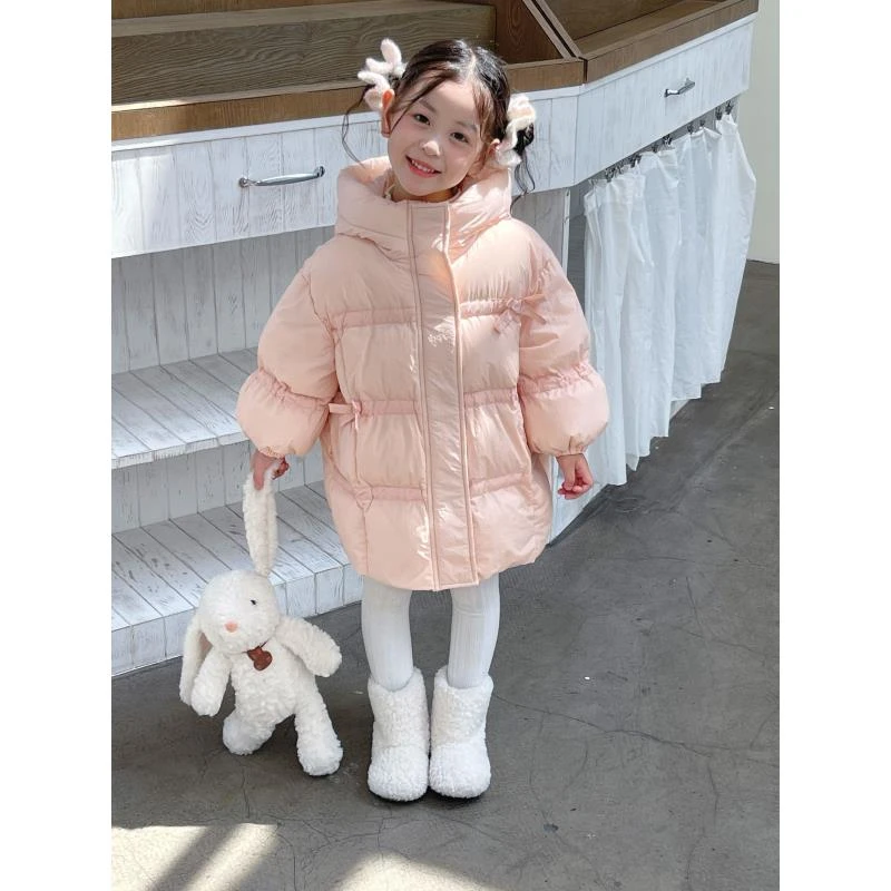 【星妈专享】定制羽绒女孩纯色蝴蝶结2025儿童服饰羽绒外套A-021