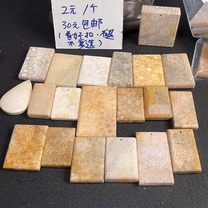 硅化珊瑚（珊瑚玉）吊坠(不含链)未镶嵌