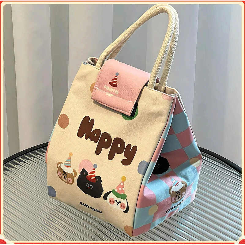 卡通保温便当盒防油饭盒袋手提耐用加厚铝箔上班族便携高颜值早餐