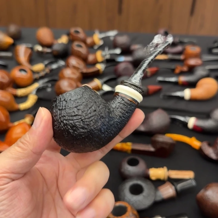 中国斗师牛伟石楠木手工烟斗