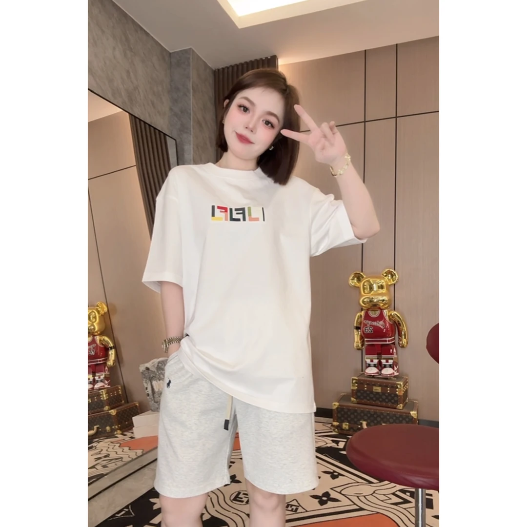 66【半岛铁盒】2025夏季百搭轻奢潮流重工艺刺绣圆领T恤9025